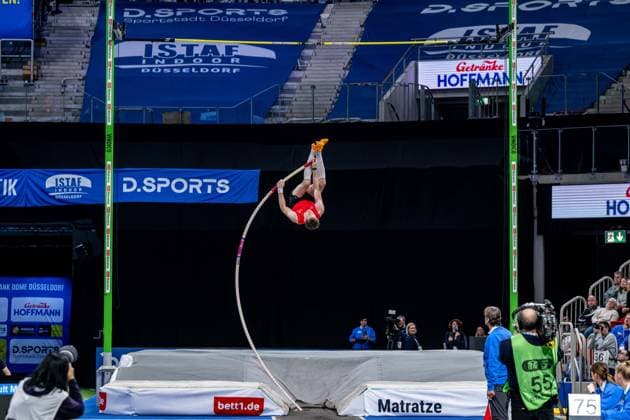 Leichtathletik Düsseldorf 24.01.2026 ISTAF Indoor Düsseldorf 2026 Stabhochsprung Torben Blech