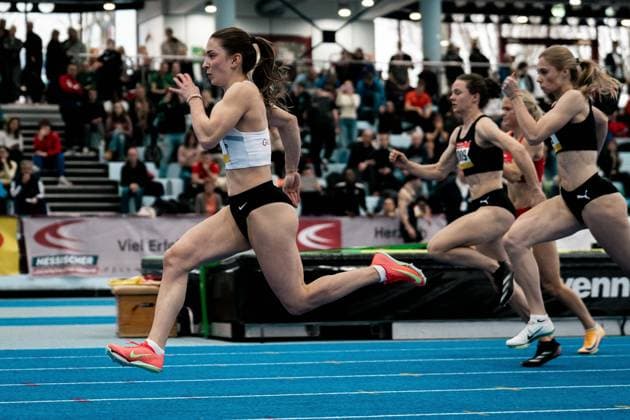 Ksenia Helios (SV GO! Saar 05, 60m Frauen, 918), GER, Leichtathletik, Athletics, Sueddeutsche Hallenmeisterschaft, 07.02.2026, GER, Leichtathletik, Athletics, Sueddeutsche Hallenmeisterschaft, 07.02.2026 Frankfurt Copyright: xStefanxMayerx EP_SMR