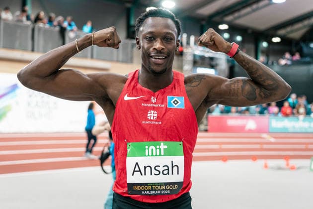 Owen Ansah (Hamburger SV, 60m Maenner), GER, Leichtathletik, Athletics, INIT Indoor Karlsruhe , 08.02.2026, GER, Leichtathletik, Athletics, INIT Indoor Karlsruhe , 08.02.2026 Karlsruhe Copyright: xStefanxMayerx EP_SMR