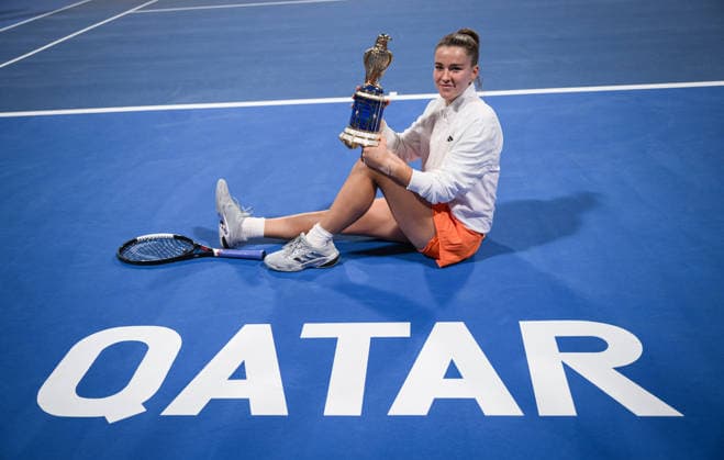 Qatar TotalEnergies Open 2026 Final, victory ceremony, winner Karolina Muchova (CZE) Karolina Muchova (CZE)