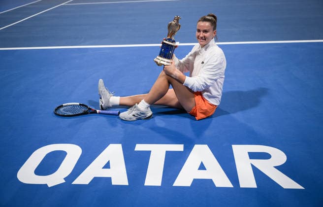 Qatar TotalEnergies Open 2026 Final, victory ceremony, winner Karolina Muchova (CZE) Karolina Muchova (CZE)