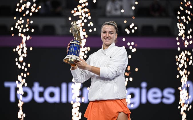 Qatar TotalEnergies Open 2026 Final, victory ceremony, winner Karolina Muchova (CZE) Karolina Muchova (CZE)
