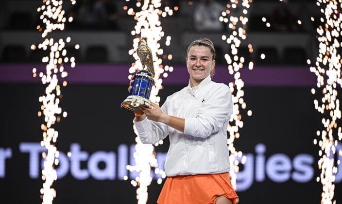 Qatar TotalEnergies Open 2026 Final, victory ceremony, winner Karolina Muchova (CZE) Karolina Muchova (CZE)