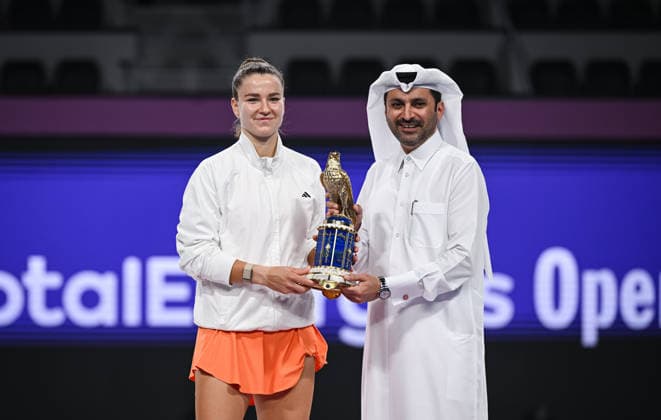 Qatar TotalEnergies Open 2026 Final, victory ceremony, winner Karolina Muchova (CZE) Karolina Muchova (CZE)