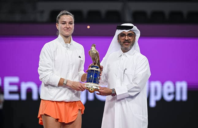 Qatar TotalEnergies Open 2026 Final, victory ceremony, winner Karolina Muchova (CZE) Karolina Muchova (CZE)