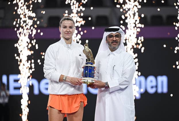 Qatar TotalEnergies Open 2026 Final, victory ceremony, winner Karolina Muchova (CZE) Karolina Muchova (CZE)