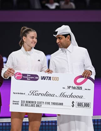 Qatar TotalEnergies Open 2026 Final, victory ceremony, winner Karolina Muchova (CZE) Karolina Muchova (CZE)