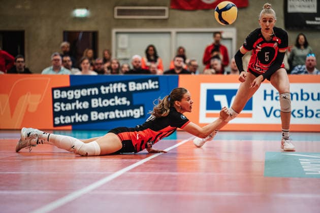 Volleyball Frauen Saison 2025 2026 Volleyball Bundesliga ETV Hamburger Volksbank Volleys vs. Schwarz-Weiß Erfurt 15.02.2026 Svea Frobel ( 11, ETV Hamburger Volksbank Volleys) Hamburg Sporthalle Hoheluft Hamburg Deutschland