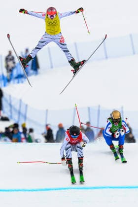 260220 Talina Gantenbein of Switzerland, Jade Grillet-Aubert of France and Sixtine Cousin of Switzerland competes in women s freestyle skiing ski cross small final during day 14 of the 2026 Winter Olympics on February 20, 2026 in Livigno. Photo: Vegard Grott BILDBYRAN kod VG VG0888 bbeng Olympic Games, Olympische Spiele, Olympia, OS olympics winter olympics os ol olympiska spel vinter-os olympiske leker milano cortina 2026 milan cortina 2026 milano cortina 2026 olympic games milano cortina 2026 winter olympic games milano cortina-os milano cortina-ol vinter-ol ski cross freestyle skiing skicross dam Copyright: VEGARDxGRoTT BB260220VG053