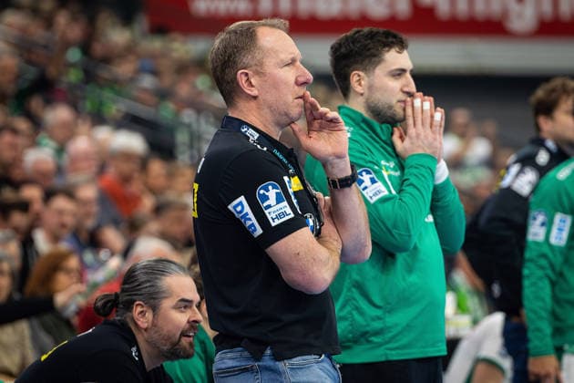 20.02.2026, xovx, Handball Daikin Handball Bundesliga, HSG Wetzlar - SC DHfK Leipzig Trainer Frank Carstens (SC DHfK Leipzig) Wetzlar Buderus-Arena Hessen Deutschland (DE)