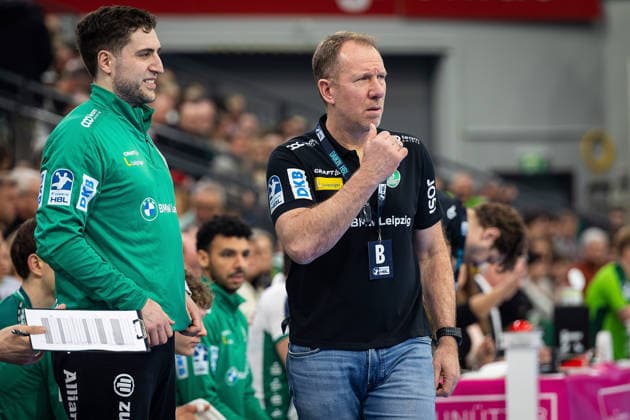 20.02.2026, xovx, Handball Daikin Handball Bundesliga, HSG Wetzlar - SC DHfK Leipzig Trainer Frank Carstens (SC DHfK Leipzig) Wetzlar Buderus-Arena Hessen Deutschland (DE)