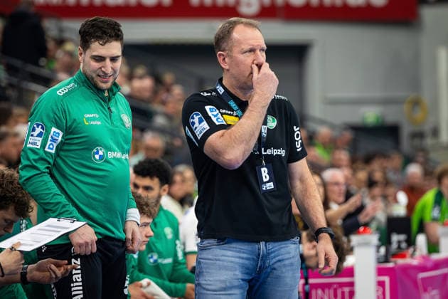 20.02.2026, xovx, Handball Daikin Handball Bundesliga, HSG Wetzlar - SC DHfK Leipzig Trainer Frank Carstens (SC DHfK Leipzig) Wetzlar Buderus-Arena Hessen Deutschland (DE)