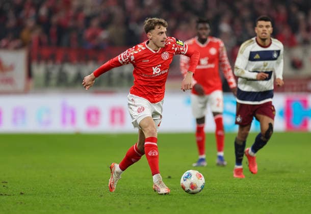 20.02.2026, Fussball Bundesliga, 1. FSV Mainz 05 - Hamburger SV, emonline, emspor, v.l., Nikolas Veratschnig (FSV Mainz 05) DFL DFB REGULATIONS PROHIBIT ANY USE OF PHOTOGRAPHS AS IMAGE SEQUENCES AND OR QUASI-VIDEO. xdcx Copyright: HMBxMedia Claus