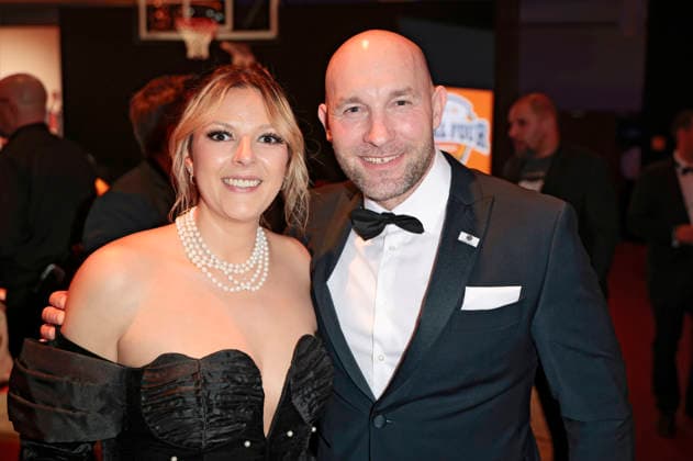 Deborah Dobbratz und Ronald Rauhe beim 55. Ball des Sports 2026 der Stiftung Deutsche Sporthilfe in der Festhalle Frankfurt. Frankfurt am Main, 21.02.2026