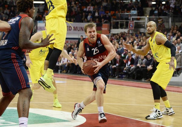 Bayern Munich v Alba Berlin: ULEB Eurocup MUNICH, GERMANY - MARCH 1: Anton Gavel (25) of Bayern Munich in an action during the ULEB Eurocup Basketball match between Bayern Munich and Alba Berlin at the Audi Dome arena in Munich, Germany on March 1, 2016. Münih Germany. Editorial use only. Please get in touch for any other usage.  Copyright: x2025xAnadoluxLukasxBarthx