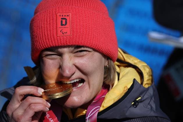 Milano Cortina 2026 Paralympic Winter games, Winterspiele,Spiele, Summer games - Para-Ski Alpin Downhill Anna-Lena Forster gewinnt Gold in der Abfahrtder Damen im Para-SKi Alpin bei Milano Cortina 2026 Paralympic Winter Games am 07.03.2026 Copyright: xBEAUTIFULxSPORTS MarcusxHartmannx