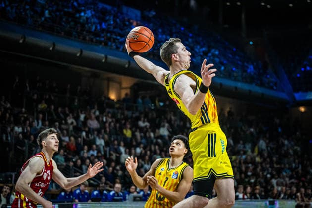 Basketball Berlin 08.03.2026 Saison 2025 2026 EasyCredit BBL 1. Bundesliga Männer, Herren Alba Berlin - Fitness First Würzburg Baskets Justin Bean (Alba Berlin, No.34)