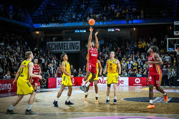 Basketball Berlin 08.03.2026 Saison 2025 2026 EasyCredit BBL 1. Bundesliga Männer, Herren Alba Berlin - Fitness First Würzburg Baskets Johnathan Stove (Würzburg, No.22)