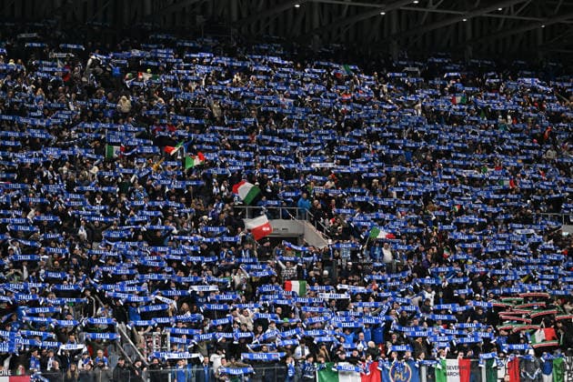 Soccer, FIFA World Cup, WM, Weltmeisterschaft, Fussball 2026 match between Italy-North Ireland Italy fans during playoff qualifier Fifa World Cup 2026 match between Italy-North Ireland at the gewiss stadium, Italy, March 26th, 2026. Imago-Images Emmefoto Copyright: xImago-Images Emmefotox