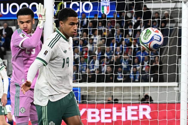 Soccer, FIFA World Cup, WM, Weltmeisterschaft, Fussball 2026 match between Italy-North Ireland Pierce Charles of North Ireland,Shea Charles of North Ireland during playoff qualifier Fifa World Cup 2026 match between Italy-North Ireland at the gewiss stadium, Italy, March 26th, 2026. Imago-Images Emmefoto Copyright: xImago-Images Emmefotox