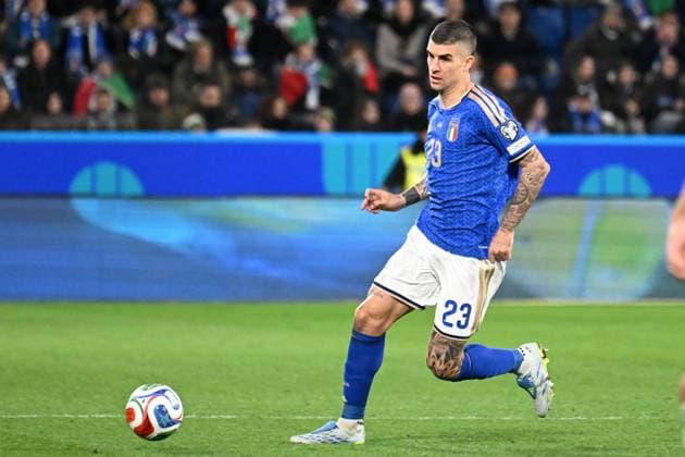Soccer, FIFA World Cup, WM, Weltmeisterschaft, Fussball 2026 match between Italy-North Ireland Gianluca Mancini of Italy during playoff qualifier Fifa World Cup 2026 match between Italy-North Ireland at the gewiss stadium, Italy, March 26th, 2026. Imago-Images Emmefoto Copyright: xImago-Images Emmefotox