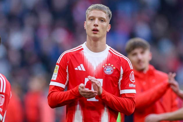 Erblin Osmani (FC Bayern Muenchen) schaut enttaeuscht, Bundesliga, FC Bayern München v 1. FC Union Berlin, Allianz Arena am 21. March 2026 in München, Deutschland. (Foto von Marco Steinbrenner DeFodi Images) Erblin Osmani (FC Bayern Muenchen) looks dejected, Bundesliga, FC Bayern München v 1. FC Union Berlin, Allianz Arena, March 21, 2026 in München, Germany. (Photo by Marco Steinbrenner DeFodi Images) DFL regulations prohibit any use of photographs as image sequences and or quasi-video. -