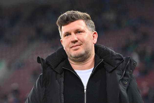 Andreas SCHICKER (Sportvorstand Hoffenheim), Einzelbild,angeschnittenes Einzelmotiv,Portraet,Portrait,Porträt. Fussball 1. Bundesliga Saison 2025 2026, 29.Spieltag, Spieltag29 FC Augsburg - TSG 1899 Hoffenheim 2-2 am 10.04.2026 , WWK A R E N A.