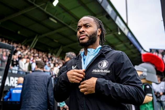 NIJMEGEN - Feyenoord Rotterdam forward Raheem Sterling during the Dutch Vriendenloterij Eredivisie match between NEC and Feyenoord at De Goffert stadium on April 12, 2026 in Nijmegen, the Netherlands. (Photo by Stefan Koops EYE4IMAGES DeFodi Images) -
