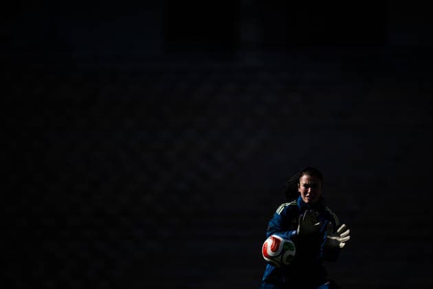 260416 Goalkeeper Zecira Musovic of the Swedish women s national football team during a training session on April 16, 2026 in Gothenburg. Photo: Mathias Bergeld BILDBYRAN kod MB MB1364 fotboll football soccer fotball vm-kval kval fifa womens world cup qualifier qualifier träning practice training sverige sweden dam bbeng women kvinner Copyright: MATHIASxBERGELD BB260416MB028