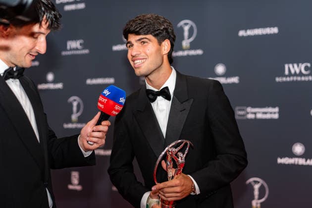 20.04.2026, Laureus Awards 2026 in Madrid - Day 2 Carlos Alcaraz and the Laureus Award Trophy Copyright: xBahhoxKarax