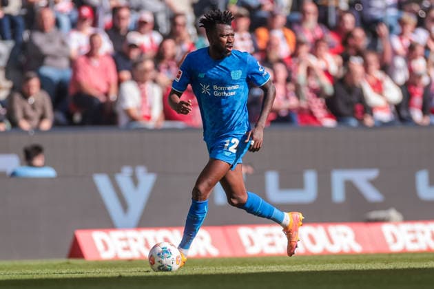 25.04.2026, 31. Spieltag in der 1. Fussball Bundesliga, 1. FC Köln - Bayer 04 Leverkusen. Edmond Tapsoba (Bayer 04 Leverkusen). Köln RheinEnergie Stadion NRW Deutschland xRHR-FOTO DEx Copyright: DennisxEwert RHR-FOTOx RHR-FOTO DE