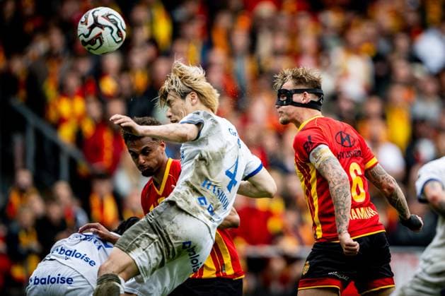 Mechelen s Fredrik Hammar pictured in action during a soccer match between KV Mechelen and KAA Gent, Sunday 03 May 2026 in Mechelen, on the sixth day of the Champion s Play-offs of the 2025-2026 Jupiler Pro League first division of the Belgian championship. JASPERxJACOBS  x172746470x