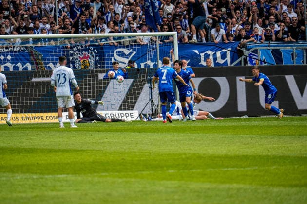 03.05.2026, xdaymx, Fussball 2.Bundesliga, Karlsruher SC - SV Darmstadt 98 Shio Fukuda (Karlsruher SC) mit dem 2:1 Führungstreffer (DFL DFB REGULATIONS PROHIBIT ANY USE OF PHOTOGRAPHS as IMAGE SEQUENCES and or QUASI-VIDEO) Karlsruhe