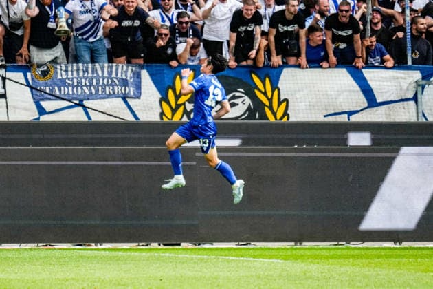 03.05.2026, xdaymx, Fussball 2.Bundesliga, Karlsruher SC - SV Darmstadt 98 Shio Fukuda (Karlsruher SC) jubelt nach seinem 2:1 Führungstreffer (DFL DFB REGULATIONS PROHIBIT ANY USE OF PHOTOGRAPHS as IMAGE SEQUENCES and or QUASI-VIDEO) Karlsruhe