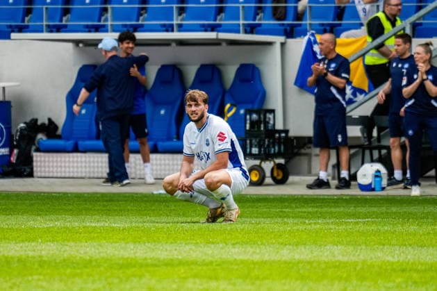 03.05.2026, xdaymx, Fussball 2.Bundesliga, Karlsruher SC - SV Darmstadt 98 Killian Corredor (SV Darmstadt 98) enttäuscht nach der Niederlage in Karlsruhe (DFL DFB REGULATIONS PROHIBIT ANY USE OF PHOTOGRAPHS as IMAGE SEQUENCES and or QUASI-VIDEO) Karlsruhe
