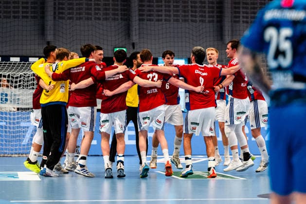03.05.2026, xdobgx, Handball Daikin HBL, Handball Verein Hamburg HSV - TVB Stuttgart v.l. Jubel ueber den Sieg, Jubel nach Spielende Hamburg
