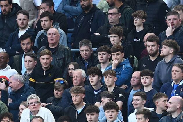 Man City fan and Oasis member Noel Gallagher in the away end Everton v Manchester City, Premier League, Football, Hill Dickinson Stadium, Liverpool , UK - 04 May 2026Liverpool Hill Dickinson Stadium United Kingdom EDITORIAL USE ONLY No use with unauthorised audio, video, data, fixture lists, club league logos or live services. Online in-match use limited to 120 images, no video emulation. No use in betting, games or single club league player publications. Copyright: xPhilxOldham Shutterstockx 16854616r