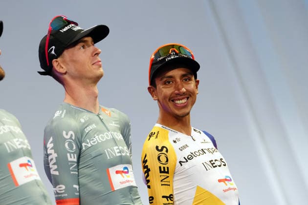 Colombia™s Egan Arley Bernal Gomez of Netcompany Ineos during the teams presentation ahead of the Giro d™Italia cycling race in Burgas. The race starts on Friday, May 8, with the first stage over 160 km, from Nessebar to Burgas, Bulgaria - Wednesday, May 6, 2026. - cycling.  Copyright: xGianxMattiaxD Albertox xLaPressex