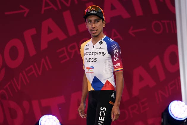Colombia™s Egan Arley Bernal Gomez of Netcompany Ineos during the teams presentation ahead of the Giro d™Italia cycling race in Burgas. The race starts on Friday, May 8, with the first stage over 160 km, from Nessebar to Burgas, Bulgaria - Wednesday, May 6, 2026. - cycling.  Copyright: xFabioxFerrarix xLaPressex