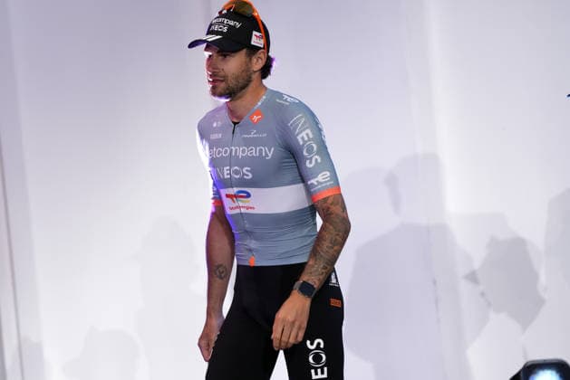 Italy™s Filippo Ganna of Netcompany Ineos during the teams presentation ahead of the Giro d™Italia cycling race in Burgas. The race starts on Friday, May 8, with the first stage over 160 km, from Nessebar to Burgas, Bulgaria - Wednesday, May 6, 2026. - cycling.  Copyright: xFabioxFerrarix xLaPressex