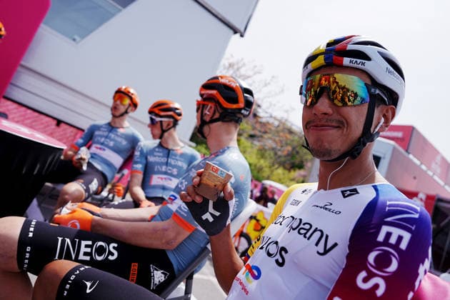 Colombia™s Egan Arley Bernal Gomez of Netcompany Ineos during Stage 1 of the Giro d™Italia, from Nessebar to Burgas, Bulgaria, Friday, May 8, 2026.  Copyright: xGianxMattiaxD Alberto LaPressex