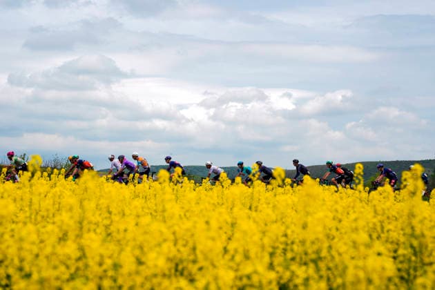The pack rides during Stage 2 of the Giro dÕItalia, from Burgas to Veliko Tarnovo, Bulgaria, Saturday, May 9, 2026.  Copyright: xFabioxFerrari LaPressex