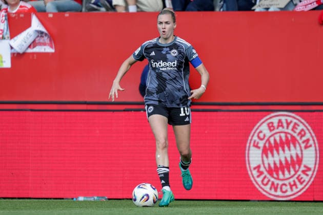 09.05.2026, xgrfx, Fussball Google Pixel Frauen-Bundesliga, FC Bayern Muenchen - Eintracht Frankfurt v.l. Laura Freigang (Eintracht Frankfurt) (DFL DFB REGULATIONS PROHIBIT ANY USE OF PHOTOGRAPHS as IMAGE SEQUENCES and or QUASI-VIDEO) Muenchen