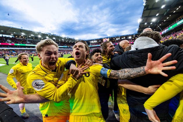 260509 Ola Brynhildsen Patrick Berg of Bodo Glimt celebrates after winning the Norwegian football cup final between Bodo Glimt and Brann on May 9, 2026 in Oslo. Photo: Marius Simensen BILDBYRAN COP 238 VG0923 bbeng cup cupfinale cupfinalen football fotball fotboll nm norgesmesterskapet bodo glimt brann skb Copyright: MARIUSxSIMENSEN BB260509ZL011