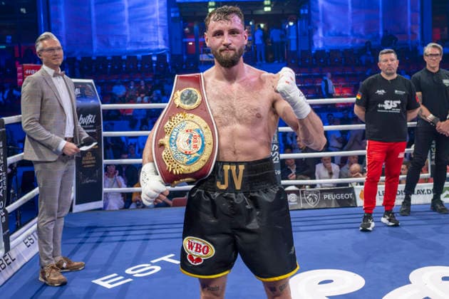 SES -Box-Gala Halle Saale Junioren Weltmeisterschaft Halle Saale,Deutschland, 09.Mai 2026 Im Bild:Julien Vogel (SES Magdeburg) WBO Junioren Weltmeister Halle Saale Sparkassen Eisdom Sachsen Anhalt Deutschland