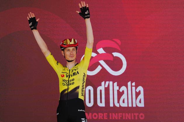 Denmark™s Jonas Vingegaard Hansen of Team Visma Lease A Bike during Stage 3 of the Giro d™Italia, from Plovdiv to Sofia, Bulgaria, Sunday, May 10, 2026.  Copyright: xMassimoxPaolone LaPressex