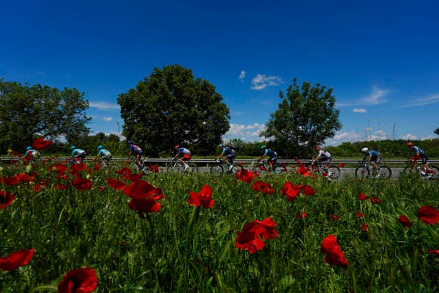 The pack rides during Stage 3 of the Giro d™Italia, from Plovdiv to Sofia, Bulgaria, Sunday, May 10, 2026.  Copyright: xFabioxFerrari LaPressex