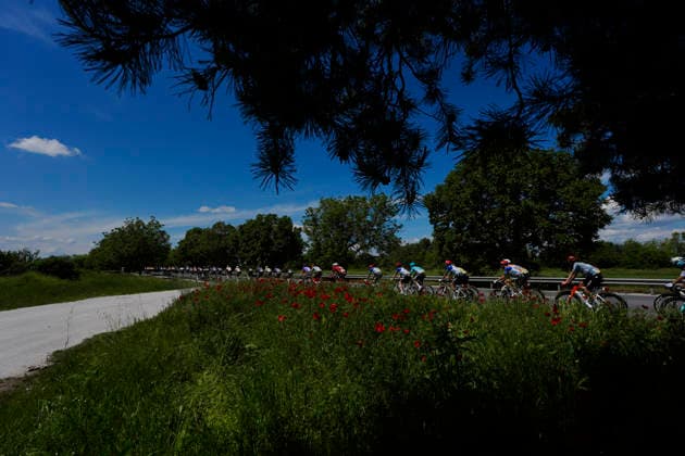 The pack rides during Stage 3 of the Giro d™Italia, from Plovdiv to Sofia, Bulgaria, Sunday, May 10, 2026.  Copyright: xFabioxFerrari LaPressex