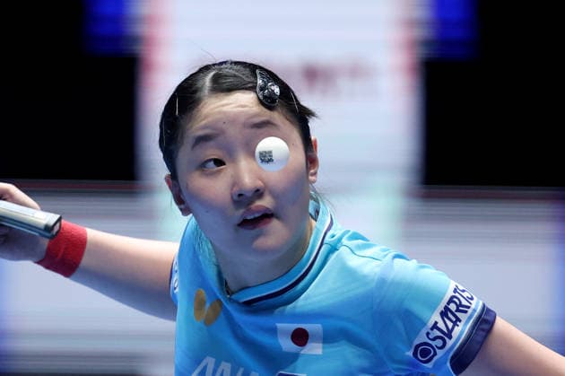 (260510) -- LONDON, May 10, 2026 -- Harimoto Miwa of Japan serves in the singles match against Wang Manyu of China during the women s teams final match between China and Japan at the ITTF World Team Table tennis, Tischtennis Championships Finals in London, Britain, on May 10, 2026. ) (SP)BRITAIN-LONDON-TABLE TENNIS-ITTF WORLD TEAM CHAMPIONSHIPS FINALS-WOMEN LixYing 