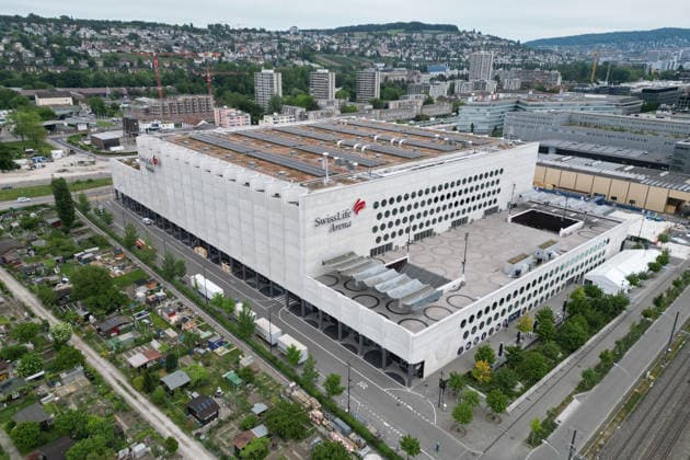 10.05.2026 Zuerich , SCHWEIZ, Das Eishockeystadion Swiss Life Arena in Zuerich. Hier findet die Eishockey Weltmeisterschaft vom 15. Mai - 31.Mai 2026 statt.